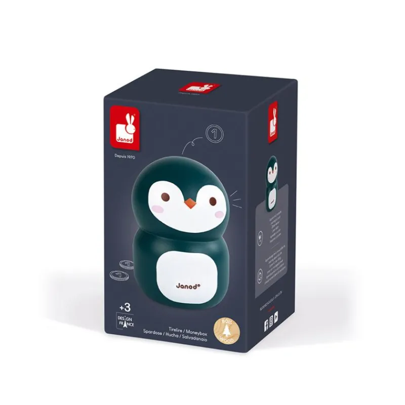 Janod Hucha Pinguino De Madera - ^ Tirelires