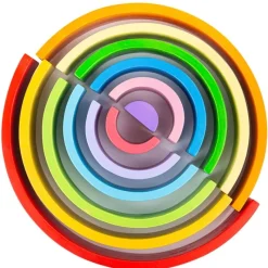 Bigjigs Toys Juego Arco Iris Grandes De Madera - ^ Juguetes Para El Aprendizaje Temprano Y La Motricidad