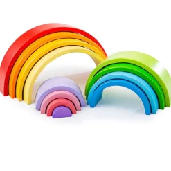 Bigjigs Toys Juego Arco Iris Grandes De Madera - ^ Juguetes Para El Aprendizaje Temprano Y La Motricidad