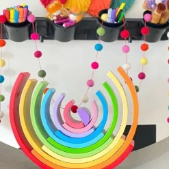 Bigjigs Toys Juego Arco Iris Grandes De Madera - ^ Juguetes Para El Aprendizaje Temprano Y La Motricidad