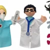 Mu00fa Juego De 5 Marionetas Mundo Médico - Mu^ Teatro Y Marionetas
