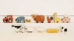 Tender Leaf Toys Juego De Animales De Madera Para La Granja - ^ Animales De Granja