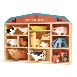 Tender Leaf Toys Juego De Animales De Madera Para La Granja - ^ Animales De Granja