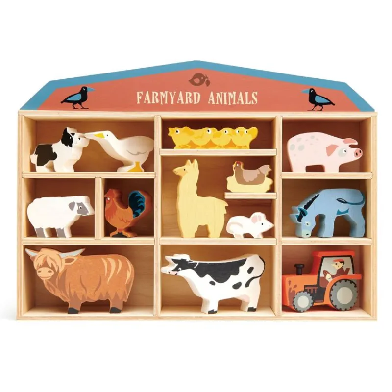 Tender Leaf Toys Juego De Animales De Madera Para La Granja - ^ Animales De Granja