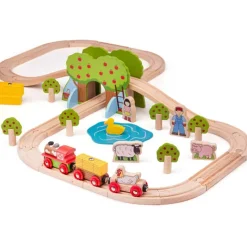 Bigjigs Toys Juego De Tren De Granja - ^ Rutas Del Tren Brio
