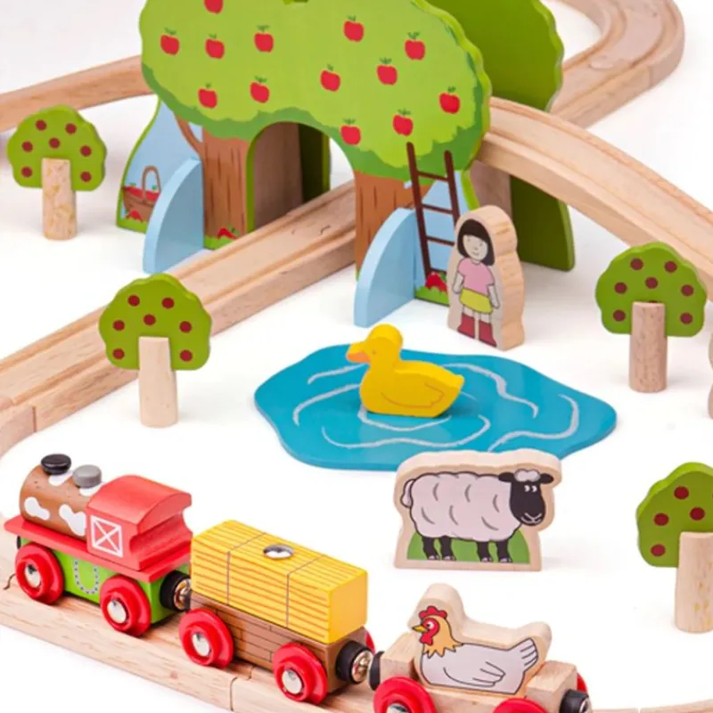 Bigjigs Toys Juego De Tren De Granja - ^ Rutas Del Tren Brio