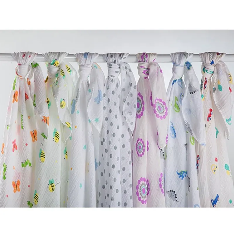 Lulujo Lange Mousseline - Rayures Roses - ^ Mantas Y Pañales