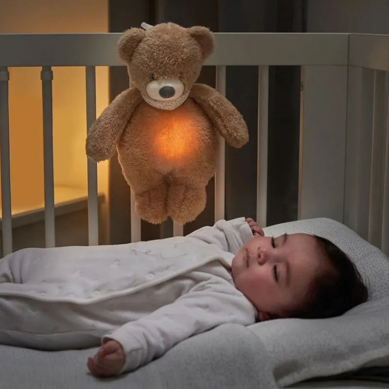 Nattou Luz De Noche De Peluche Oso Sleepy - Marron Claro - ^ Linternas Y Lámparas De Noche
