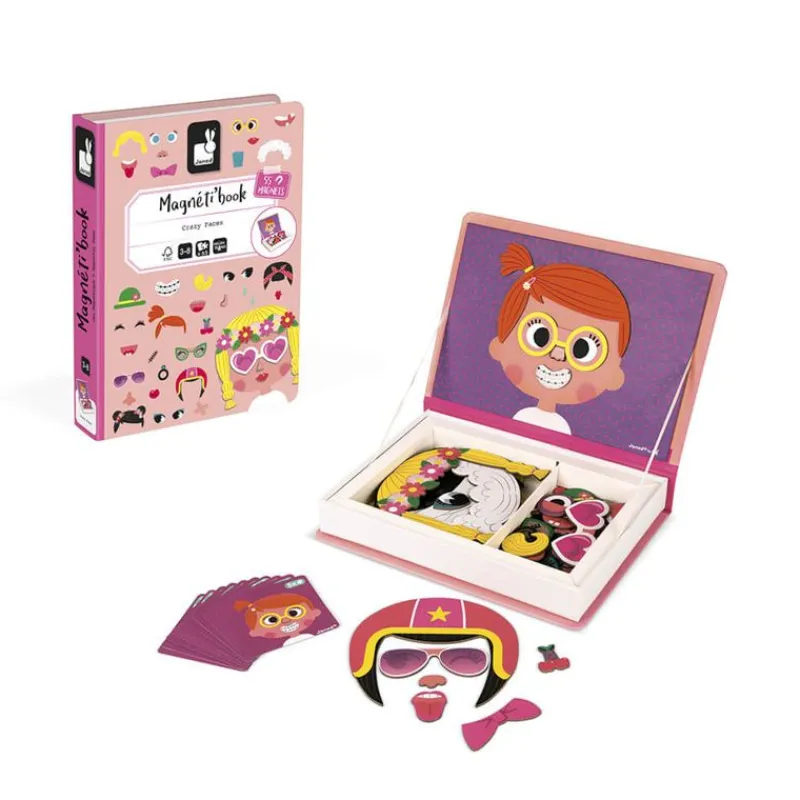 Janod Magneti'Book Crazy Faces Chicas - ^ Imanes, Libros Magnéticos Y Juegos Magnéticos