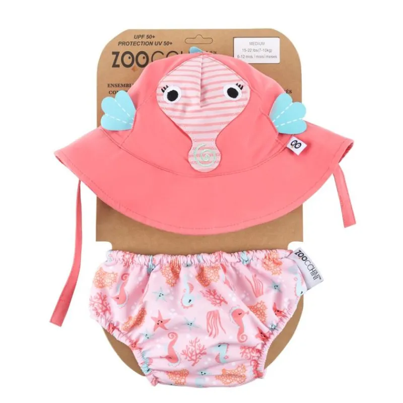 Zoocchini Maillot Y Gorra De Caballito De Mar (12-24M) - ^ Barcos, Juguetes Para El Agua Y La Playa