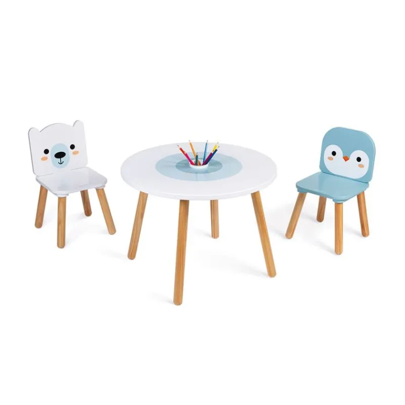Janod Mesa Y 2 Sillas Para Niños De Madera - ^ Escritorios, Mesas Y Sillas