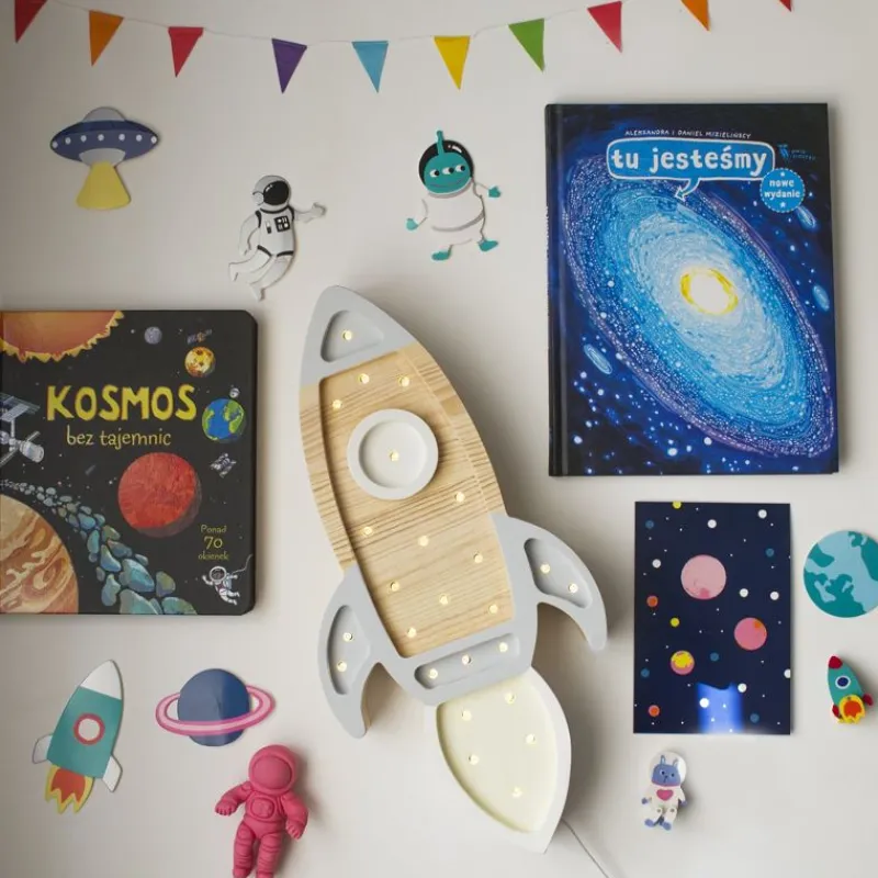 Little Lights Nightlight Rocket Gris Claro - ^ Linternas Y Lámparas De Noche