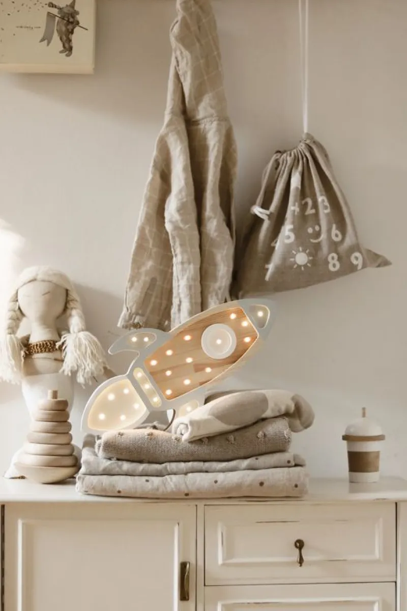 Little Lights Nightlight Rocket Gris Claro - ^ Linternas Y Lámparas De Noche