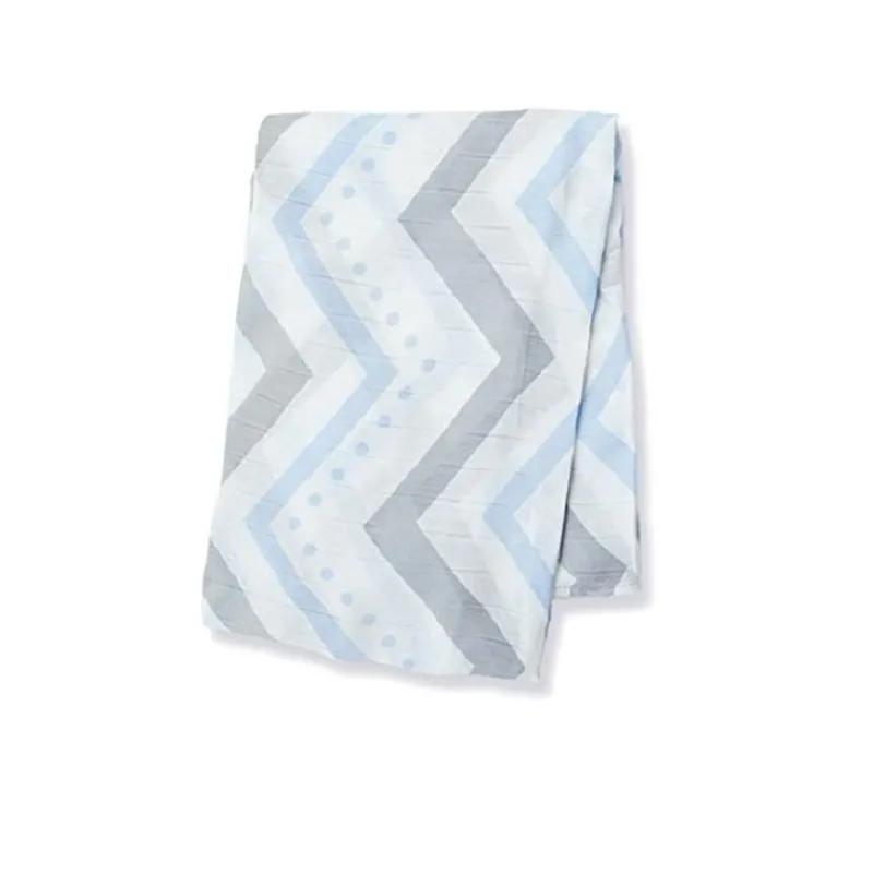 Lulujo Panal De Bambu - Chevron Bleu - ^ Mantas Y Pañales