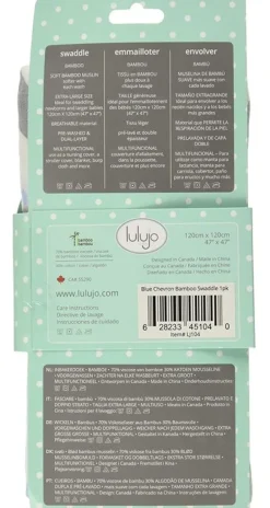 Lulujo Panal De Bambu - Chevron Bleu - ^ Mantas Y Pañales