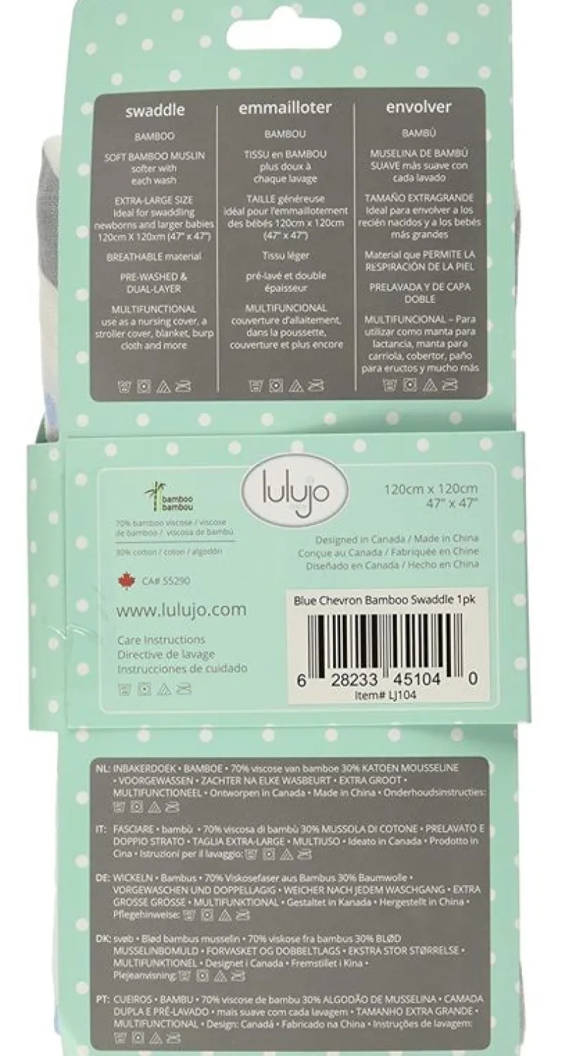 Lulujo Panal De Bambu - Chevron Bleu - ^ Mantas Y Pañales