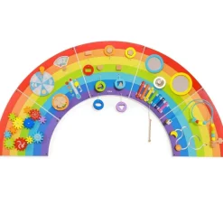 Viga Toys Panel De Actividades De La Pared Del Arcoiris - ^ Juguetes Para El Aprendizaje Temprano Y La Motricidad