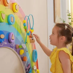 Viga Toys Panel De Actividades De La Pared Del Arcoiris - ^ Juguetes Para El Aprendizaje Temprano Y La Motricidad