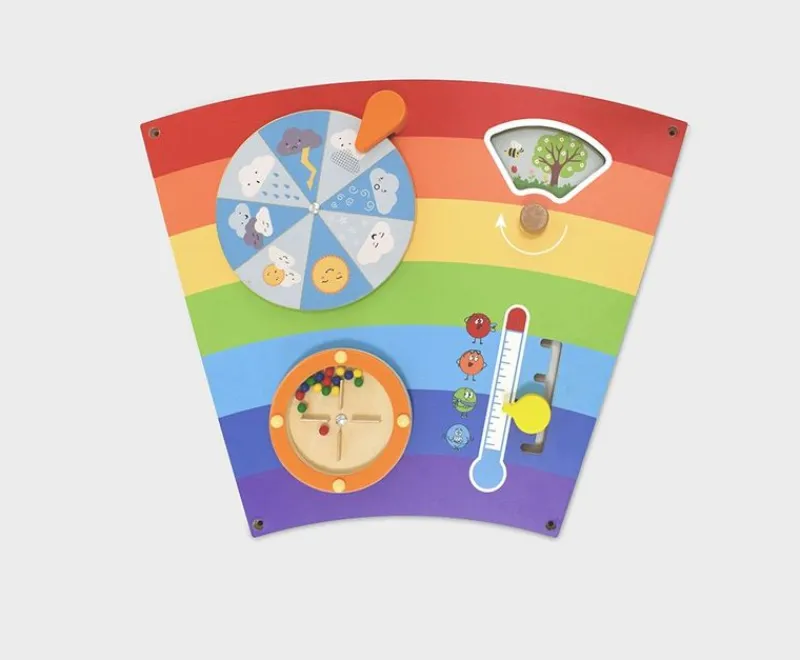Viga Toys Panel De Actividades De La Pared Del Arcoiris - ^ Juguetes Para El Aprendizaje Temprano Y La Motricidad