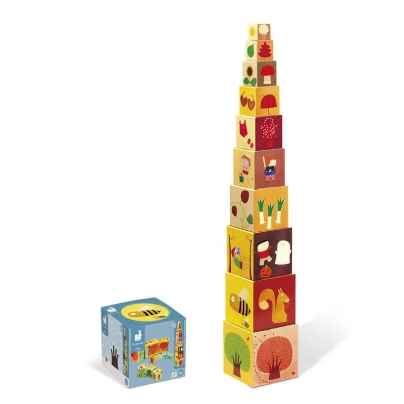 Janod Piramide Cuadrada 4 Estaciones - ^ Bloques Y Juguetes Apilables