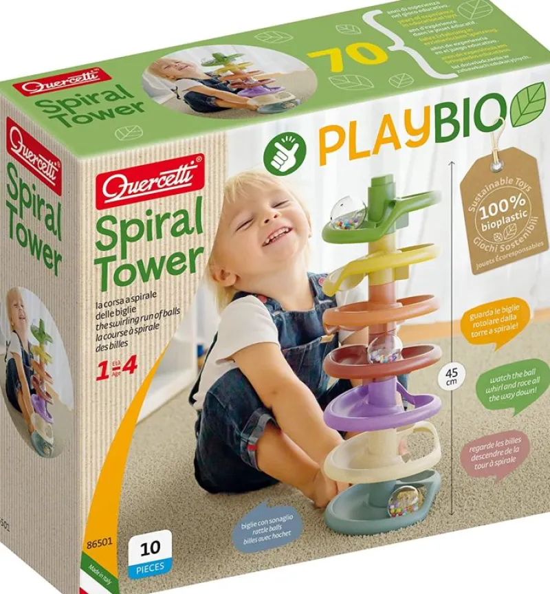 Quercetti Play Bio - Torre Espiral - ^ Circuitos Y Toboganes De Bolas
