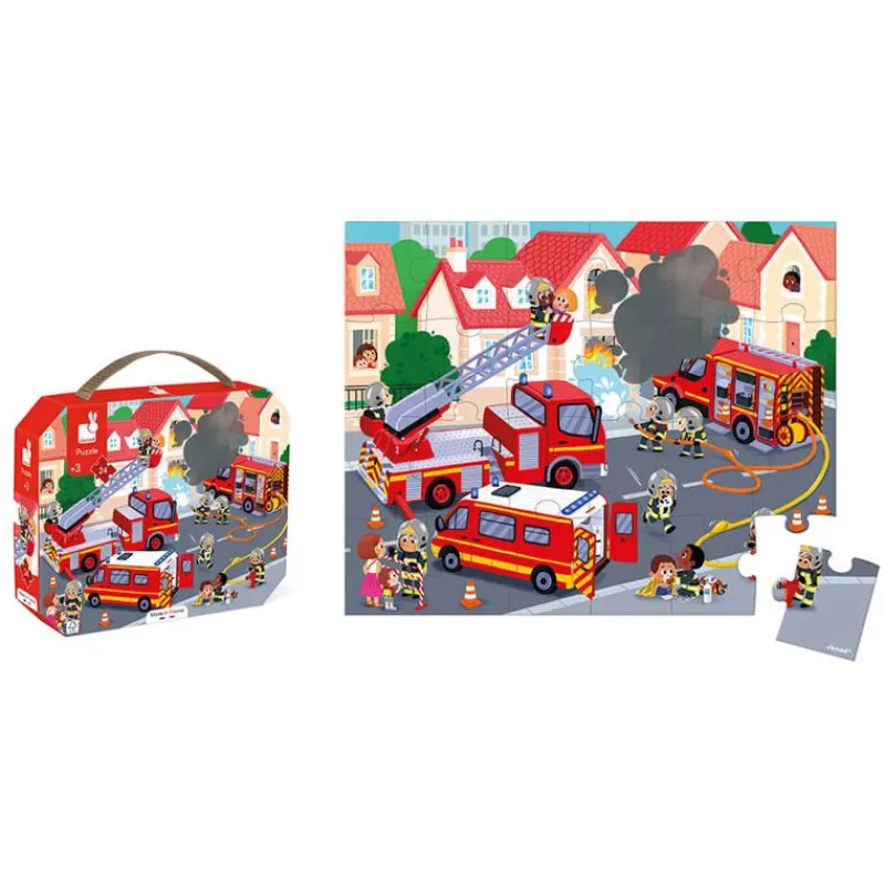 Janod Puzzle De Bomberos 24 Piezas - ^ Puzzles De 20 A 48 Piezas