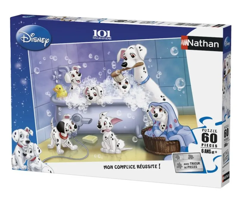 Nathan Puzzle Todo En El Baño 101 Dalmatas 60 Piezas - ^ Puzzles De 50 A 80 Piezas