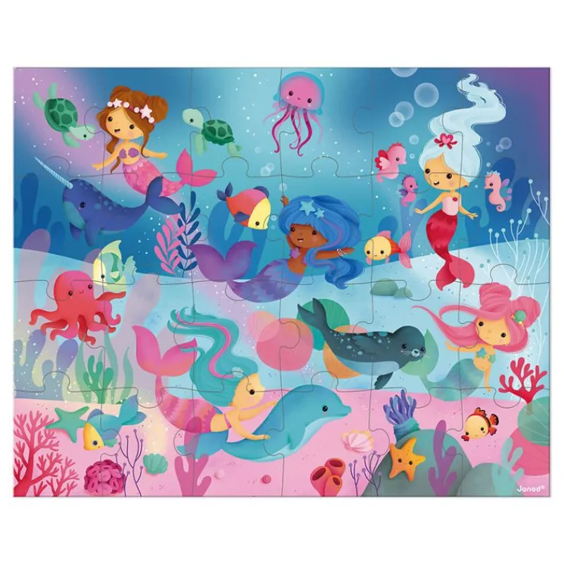 Janod Rompecabezas De La Sirena 24 Piezas - ^ Puzzles De 20 A 48 Piezas