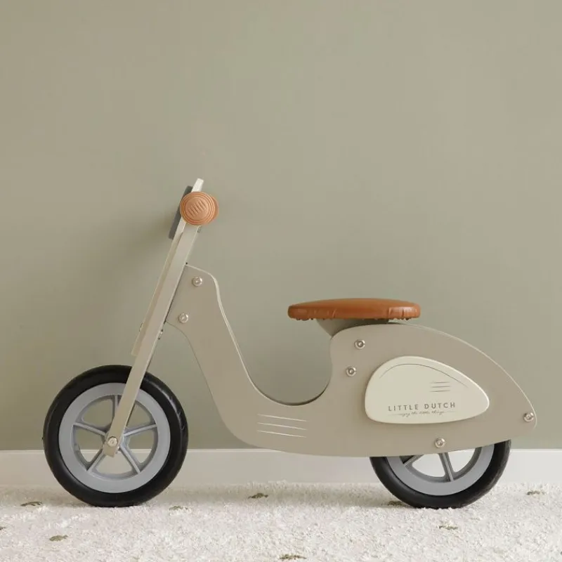 Little Dutch Scooter De Madera Verde Oliva - ^ Draisiennes Y Bicicletas De Madera
