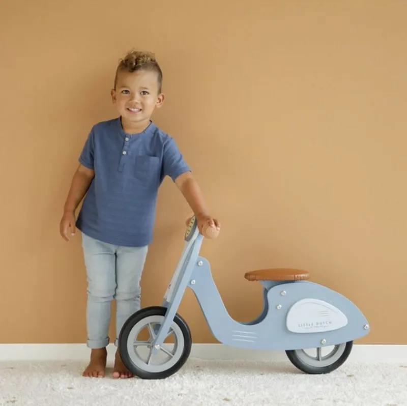 Little Dutch Scooter Draisienne - Azul - ^ Draisiennes Y Bicicletas De Madera