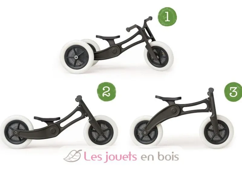 Wishbone Design Studio Scooter Wishbone Recycled Edition 3 En 1 Negro - ^ Draisiennes Y Bicicletas De Madera