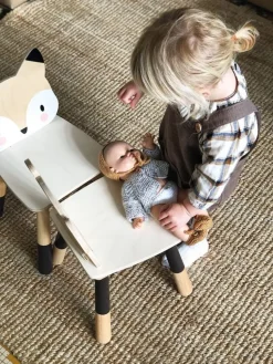 Tender Leaf Toys Silla Infantil De Madera Zorro Beige 30 X 30 X 48 Cm - ^ Escritorios, Mesas Y Sillas