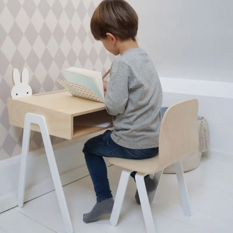 In2wood Silla Para Niños De 2 A 6 Anos - Blanco - ^ Escritorios, Mesas Y Sillas