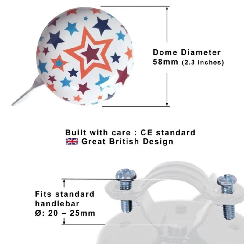 Kiddimoto Timbre De Bicicleta Estrellas - ^ Cascos Y Guantes