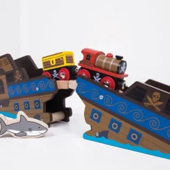 Bigjigs Toys Tren De Madera Pirata - ^ Locomotoras, Vagones Y Trenes Brio