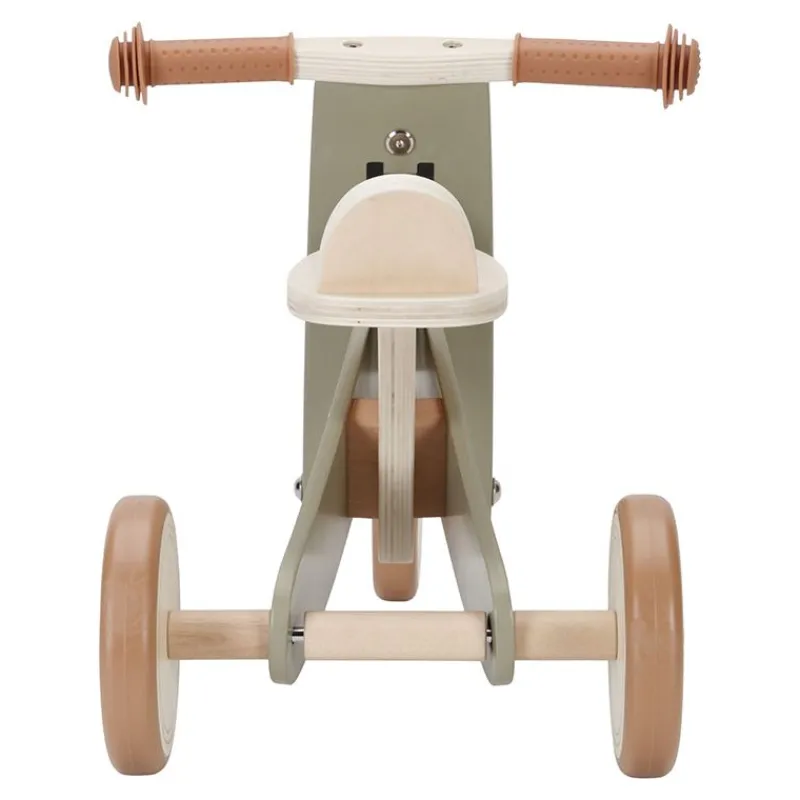 Little Dutch Triciclo De Madera Verde Oliva - ^ Draisiennes Y Bicicletas De Madera