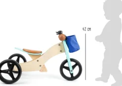Small foot company Triciclo Sin Pedales 2 En 1 Turquesa - ^ Draisiennes Y Bicicletas De Madera