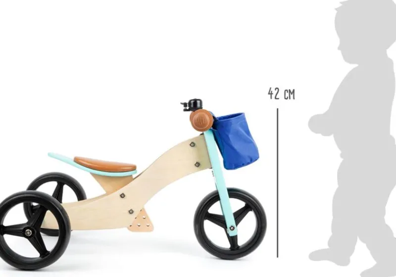 Small foot company Triciclo Sin Pedales 2 En 1 Turquesa - ^ Draisiennes Y Bicicletas De Madera