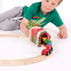 Bigjigs Toys Tunel Ladrillos Rojos - ^ Estaciones De Ferrocarril, Puentes Y Edificios De La Brio