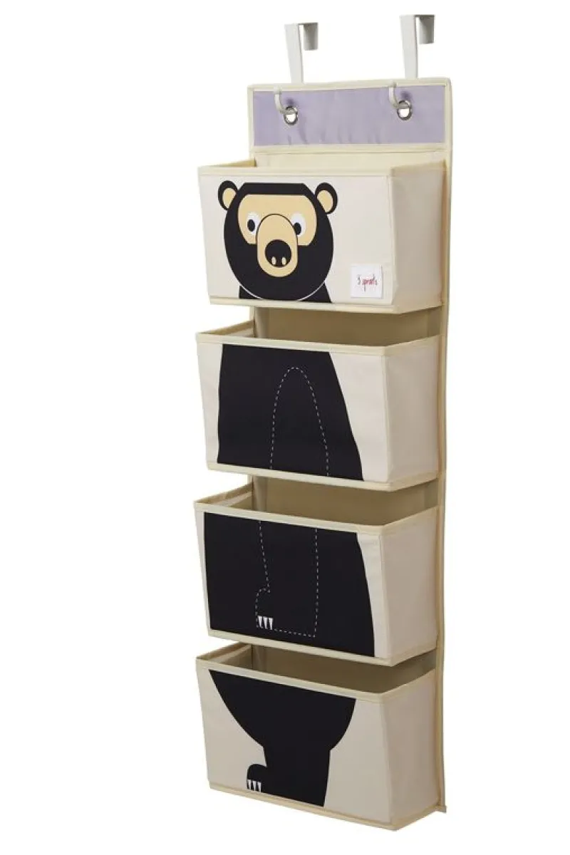 3 Sprouts Vacia-Bolsillos De Pared De Algodon Oso - ^ Cajas De Juguetes Y Muebles De Almacenamiento
