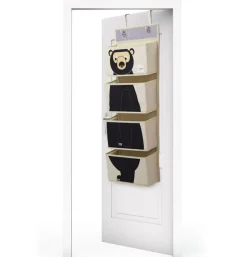 3 Sprouts Vacia-Bolsillos De Pared De Algodon Oso - ^ Cajas De Juguetes Y Muebles De Almacenamiento